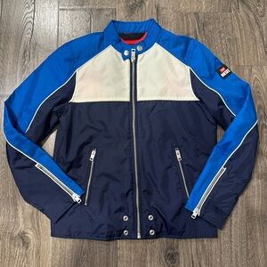 DIESEL Men's Blue and White color block Jacket size small